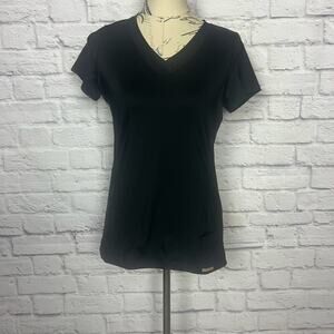Rebook Play Dry Black Sports T-Shirt Women Size Medium